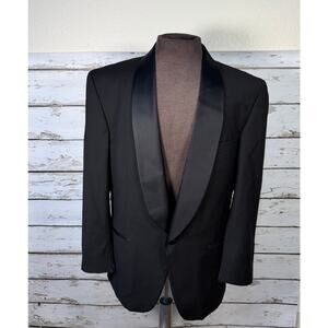 Neil Allyn formal collection 100% wool  tux jacket 42R shawl collar cut cuffs